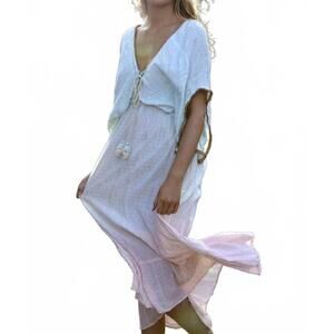 NEW RANEE’S ombre mermaid kaftan in white